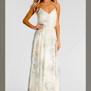 Jenny Yoo Kiara Vintage Floral Ivory Sage Dress